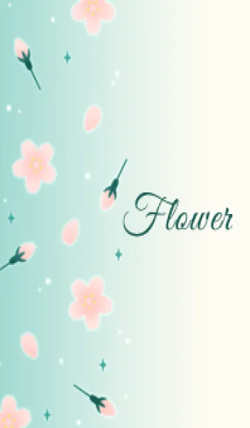 [LINE着せ替え] Flower 006 【桜×青緑】の画像1