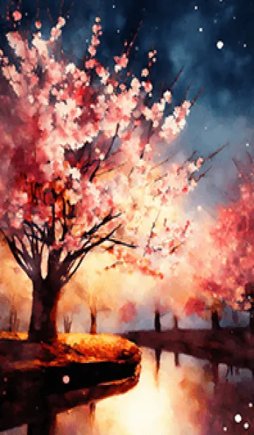 [LINE着せ替え] 美しい夜桜の着せかえ#24の画像1