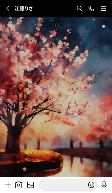 [LINE着せ替え] 美しい夜桜の着せかえ#24の画像2