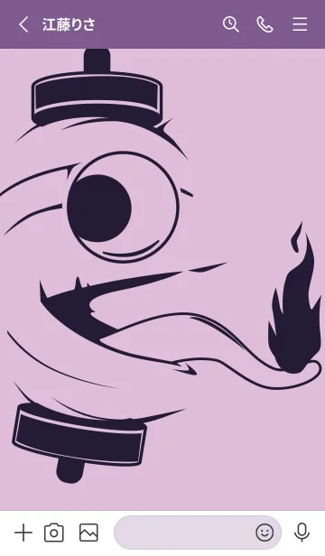 [LINE着せ替え] kabemon-提灯おばけ ペールライラックの画像2