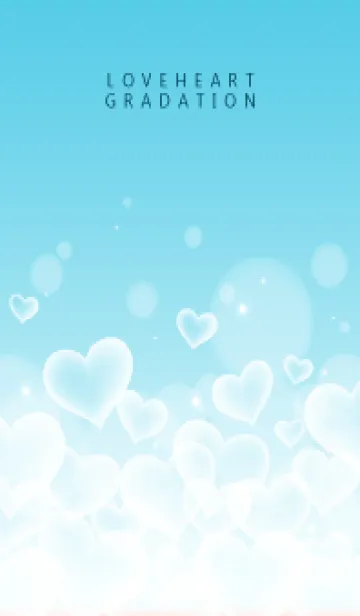 [LINE着せ替え] LOVE HEART GRADATION Blue&White 24の画像1