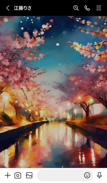 [LINE着せ替え] 美しい夜桜の着せかえ#26の画像2