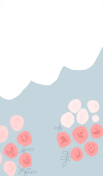 [LINE着せ替え] ピンクホワイトローズの画像1