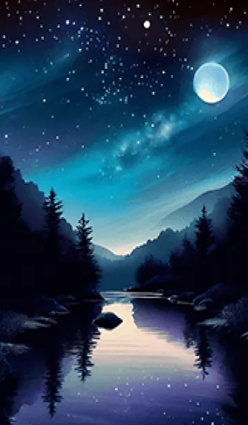 [LINE着せ替え] 綺麗な星空の夜景着せかえ#122の画像1