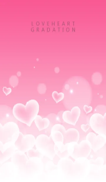 LOVE HEART GRADATION Vividpink&White 12のLINE着せ替え