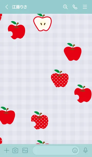 [LINE着せ替え] りんご シンプルかわいい7の画像2