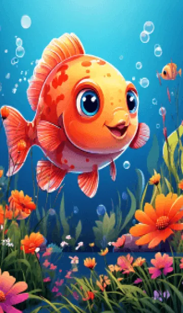 [LINE着せ替え] beautiful cartoon fish (JP)の画像1