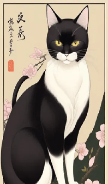 [LINE着せ替え] 浮世絵の桜猫 zbImの画像1