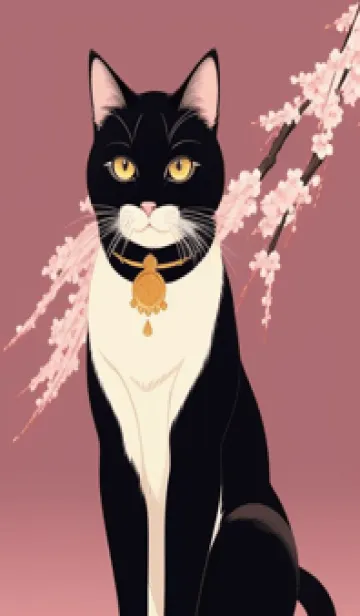 [LINE着せ替え] 浮世絵の桜猫 qypWの画像1