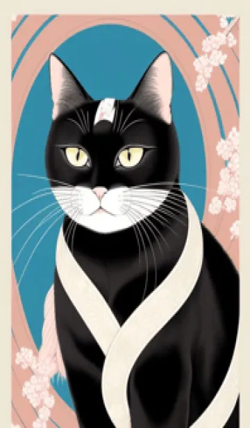 [LINE着せ替え] 浮世絵の桜猫 PQd3の画像1