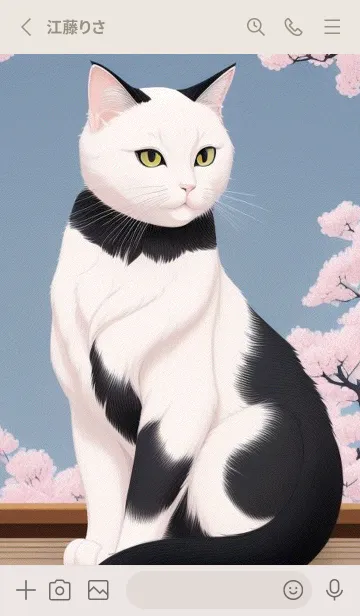 [LINE着せ替え] 浮世絵の桜猫 gEXDの画像2