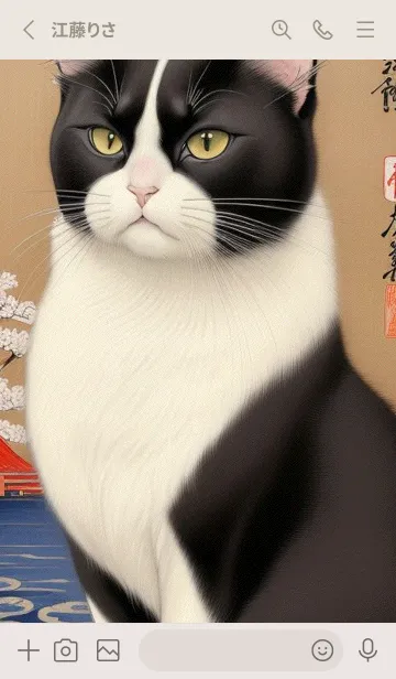 [LINE着せ替え] 浮世絵の桜猫 XKWDの画像2