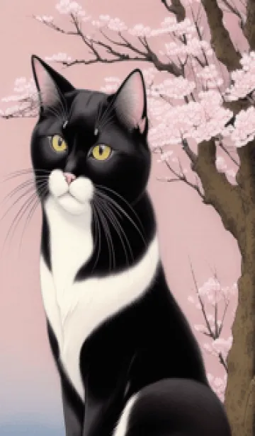 [LINE着せ替え] 浮世絵の桜猫 sAx5の画像1