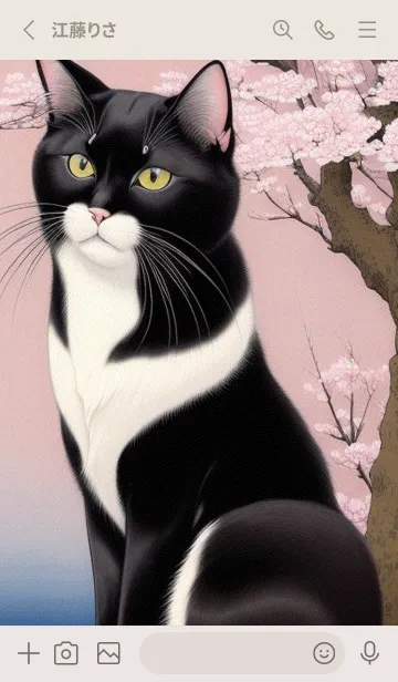 [LINE着せ替え] 浮世絵の桜猫 sAx5の画像2