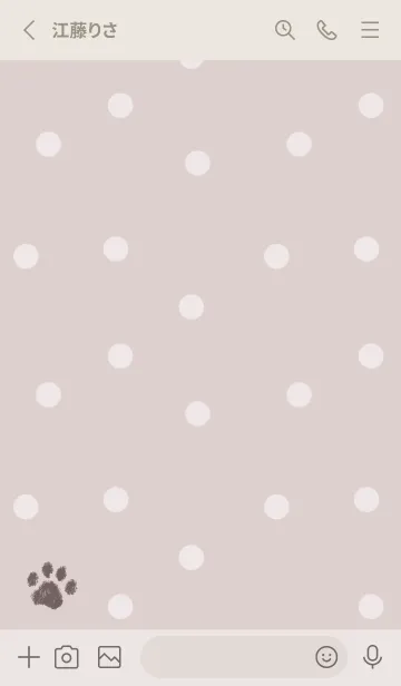 [LINE着せ替え] 大人可愛い肉球 -グレージュ- ドットの画像2