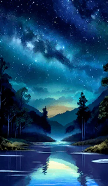 [LINE着せ替え] 綺麗な星空の夜景着せかえ#132の画像1