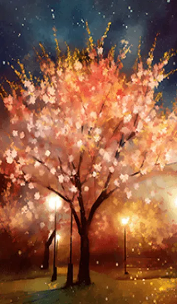 [LINE着せ替え] 美しい夜桜の着せかえ#44の画像1