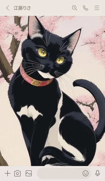 [LINE着せ替え] 浮世絵の桜猫 2aTAの画像2