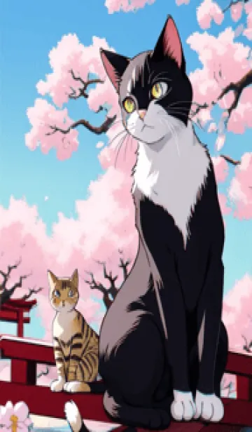 [LINE着せ替え] 浮世絵の桜猫 SGngの画像1