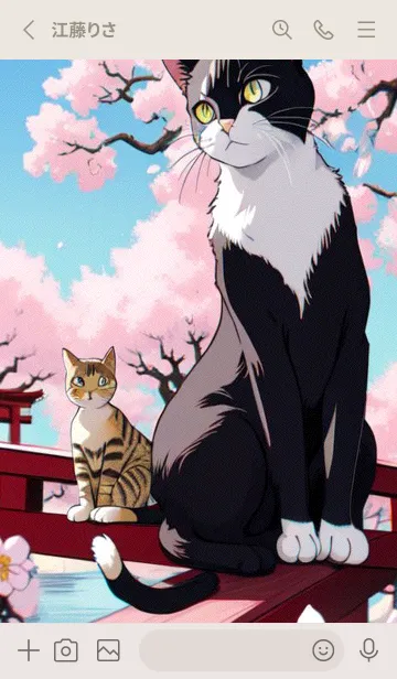 [LINE着せ替え] 浮世絵の桜猫 SGngの画像2