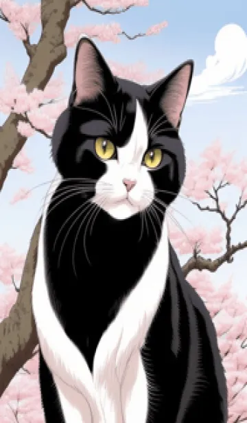 [LINE着せ替え] 浮世絵の桜猫 GduFの画像1