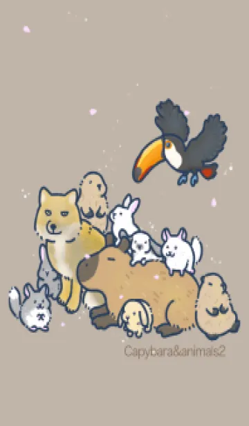 [LINE着せ替え] Capybara&animals2の画像1