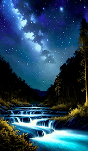 [LINE着せ替え] 綺麗な星空の夜景着せかえ#137の画像1