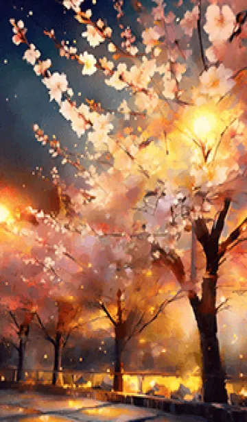 [LINE着せ替え] 美しい夜桜の着せかえ#55の画像1
