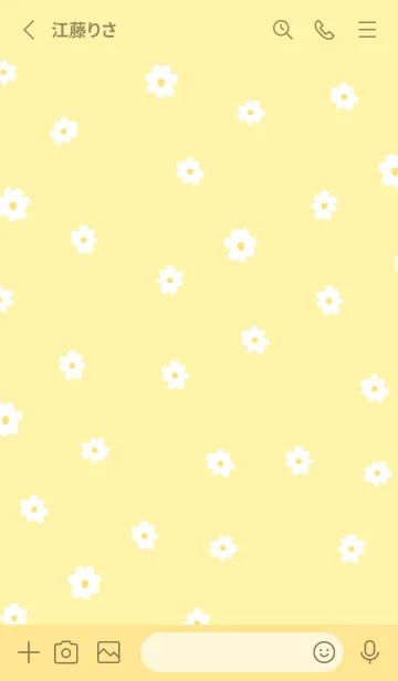 [LINE着せ替え] 小花柄 (yellow)の画像2