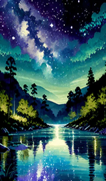 [LINE着せ替え] 綺麗な星空の夜景着せかえ#144の画像1