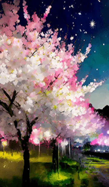 [LINE着せ替え] 美しい夜桜の着せかえ#60の画像1