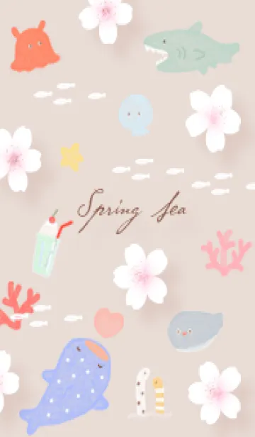 [LINE着せ替え] pinkbrown 桜と海08_1の画像1