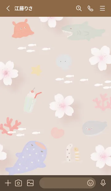 [LINE着せ替え] pinkbrown 桜と海08_1の画像2