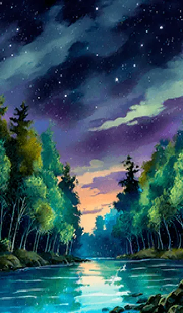 [LINE着せ替え] 綺麗な星空の夜景着せかえ#157の画像1