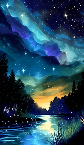 [LINE着せ替え] 綺麗な星空の夜景着せかえ#159の画像1