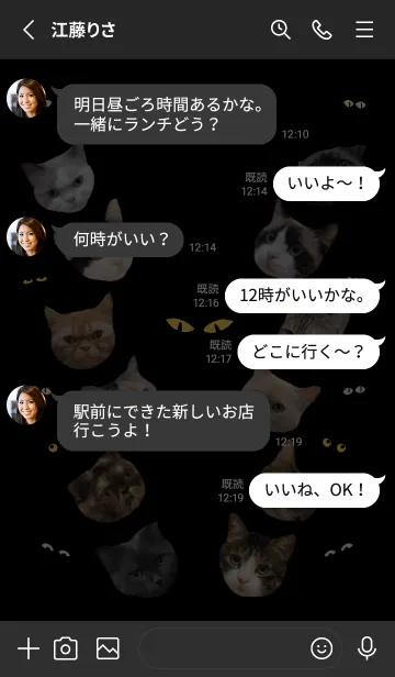 [LINE着せ替え] こんにちは，猫 ☆ 夜遊び _ 護目黒の画像3
