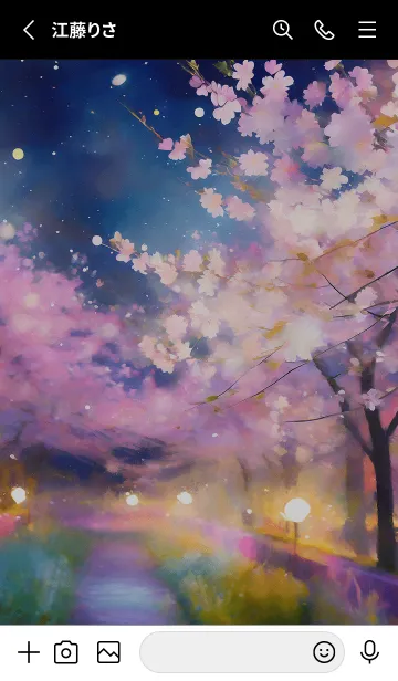 [LINE着せ替え] 美しい夜桜の着せかえ#70の画像2