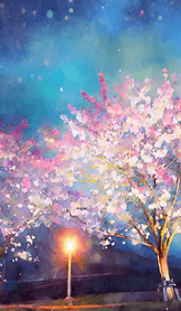 [LINE着せ替え] 美しい夜桜の着せかえ#71の画像1