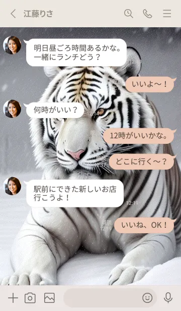 [LINE着せ替え] 虎，雪地の主 gKPLの画像3