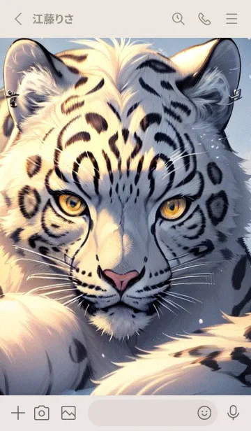 [LINE着せ替え] 夢幻の白いスノーヒョウ Uvbqの画像2