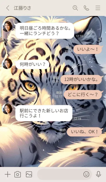 [LINE着せ替え] 夢幻の白いスノーヒョウ Uvbqの画像3