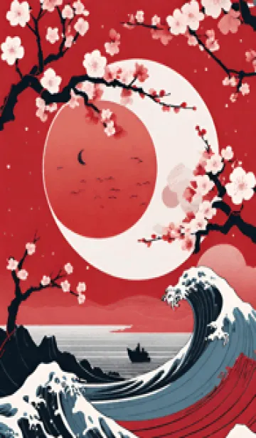 [LINE着せ替え] 浮世絵 山海桜花 7W6 2の画像1