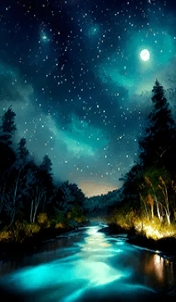 [LINE着せ替え] 綺麗な星空の夜景着せかえ#165の画像1