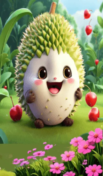 [LINE着せ替え] Cute durian theme v.1 (JP)の画像1