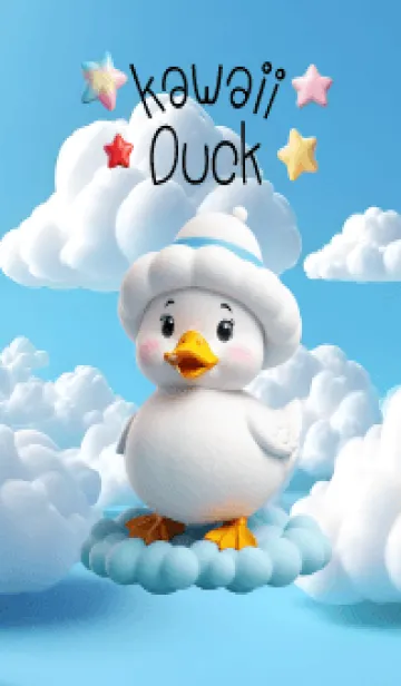 Kawaii White Duck in Could Theme (JP)の着せ替えメイン画像