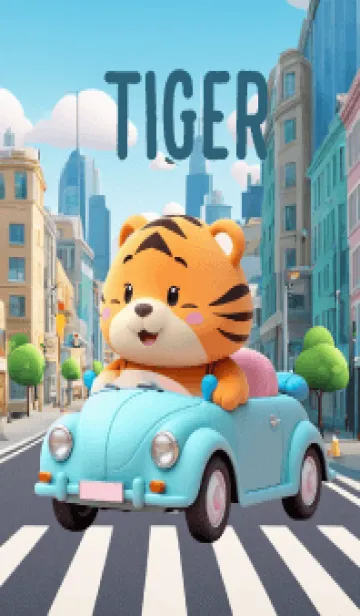 [LINE着せ替え] Cute Tiger in City Theme (JP)の画像1