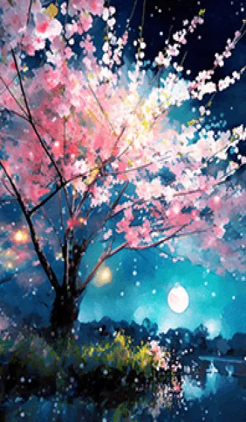 [LINE着せ替え] 美しい夜桜の着せかえ#77の画像1