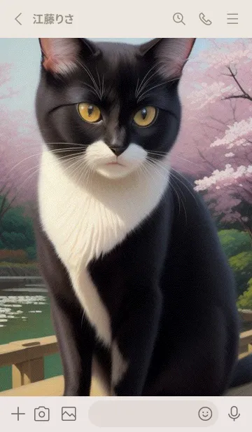 [LINE着せ替え] 浮世絵の桜猫 9S2Oの画像2