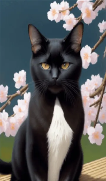 [LINE着せ替え] 浮世絵の桜猫 K85Iの画像1