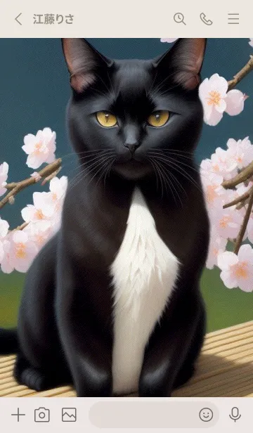 [LINE着せ替え] 浮世絵の桜猫 K85Iの画像2